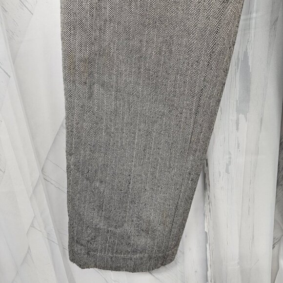 Vintage Isaac Mizrahi Gray Chevron Business Preppy Wool Blend Trousers Pants 10 - Picture 3 of 11